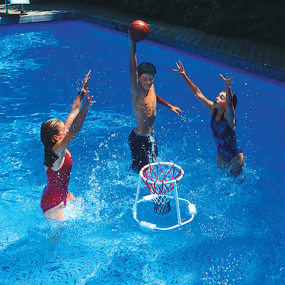Swimline Floating Swimming Pool Basketball Game & Giant Swan Ride-On Pool Raft - VMInnovations
