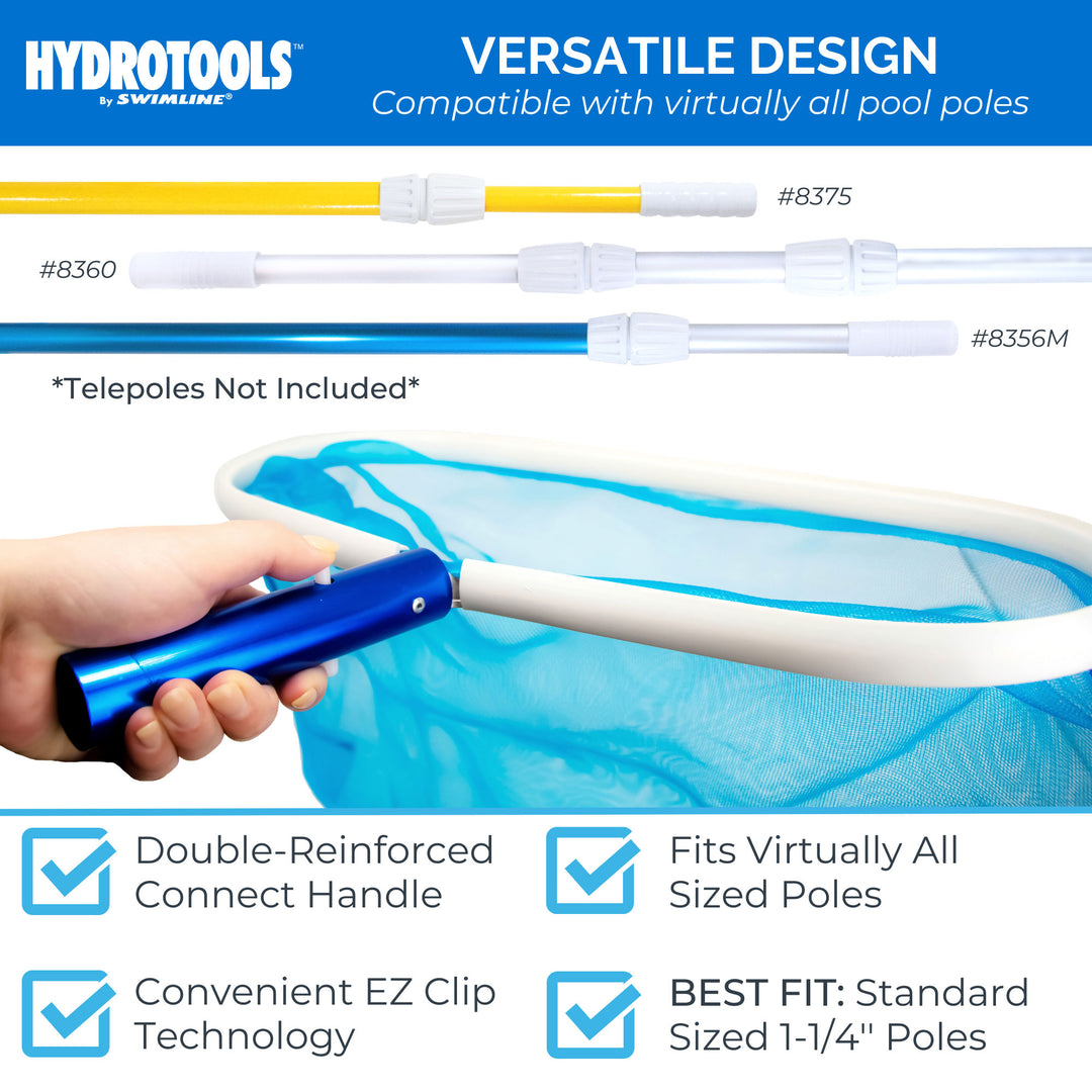 Swimline 8033 Hydrotools Aluminum Deep Bag Swimming Pool Rake Leaf Skimmer Net - VMInnovations