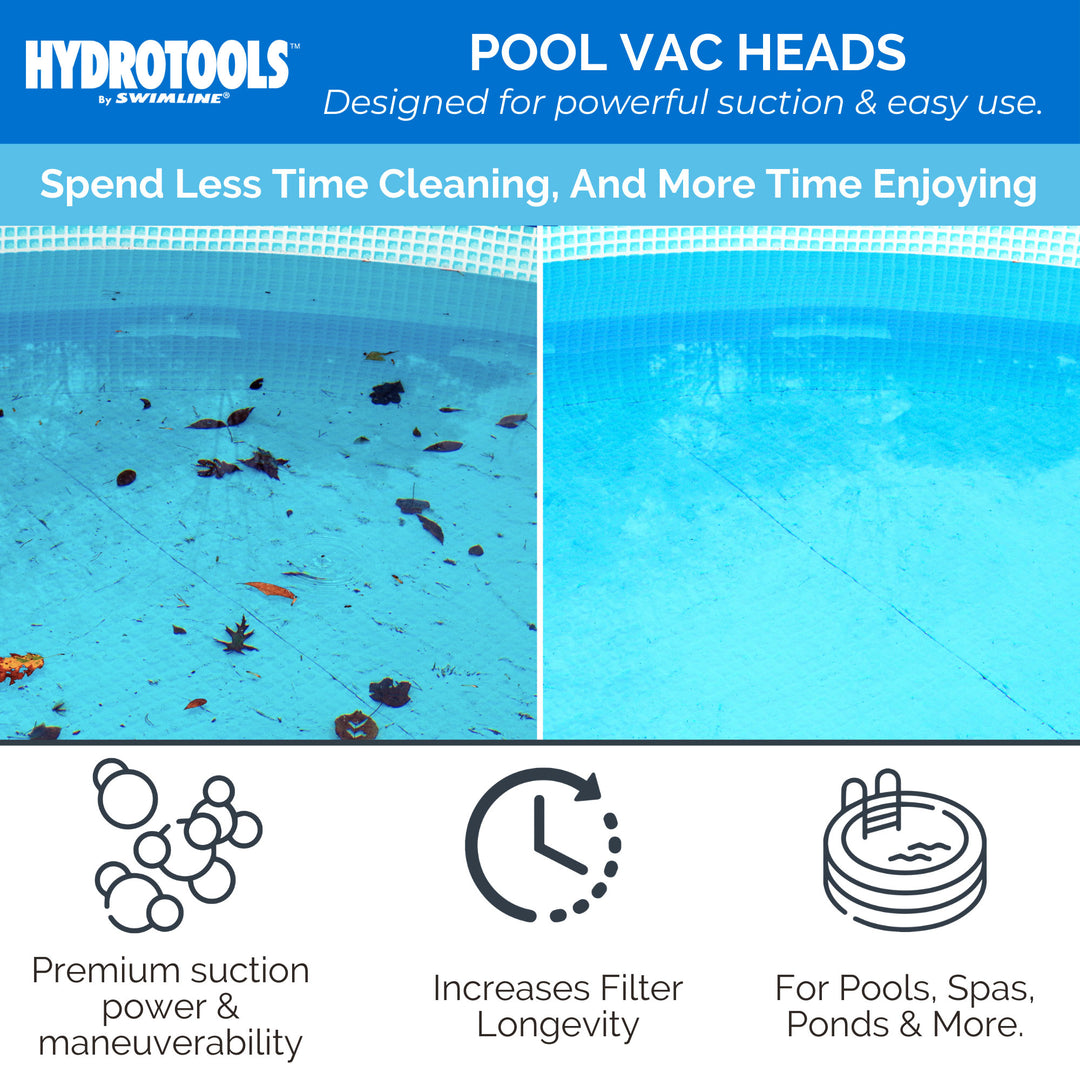 Swimline HydroTools 8110 Weighted Half Moon Pool Spa Maintenance Vacuum Head - VMInnovations