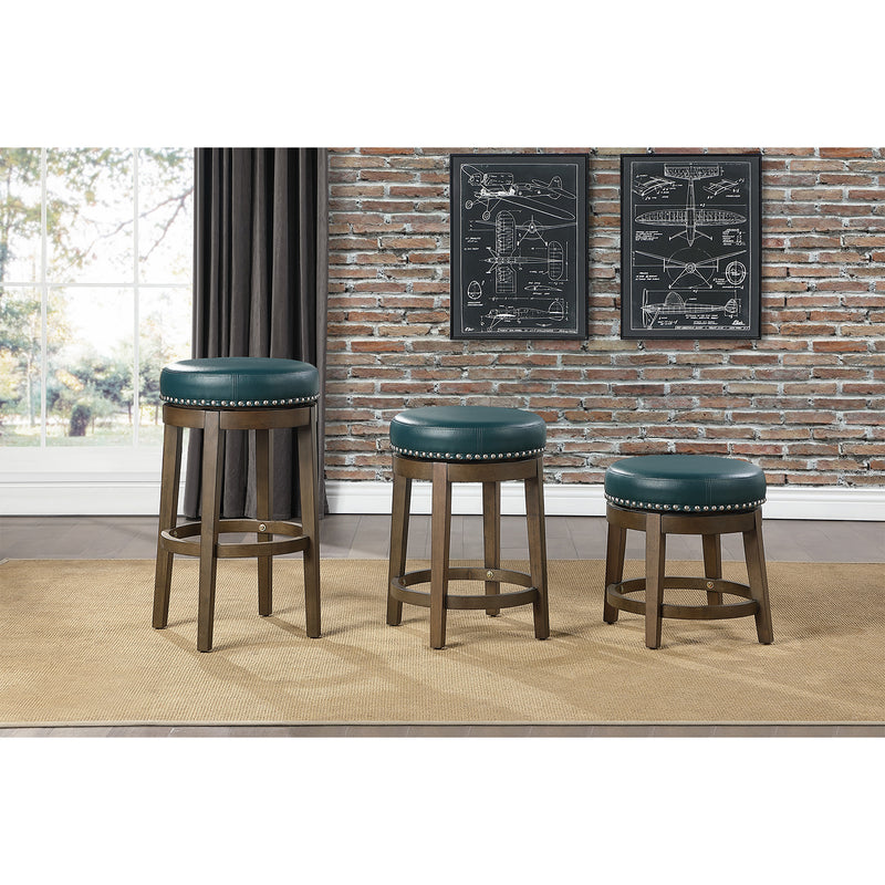 Lexicon Whitby 18 Inch Dining Height Round Swivel Seat Bar Stool, Green (2 Pack)