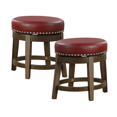 Lexicon Whitby 18 Inch Dining Height Round Swivel Seat Bar Stool, Red (2 Pack)