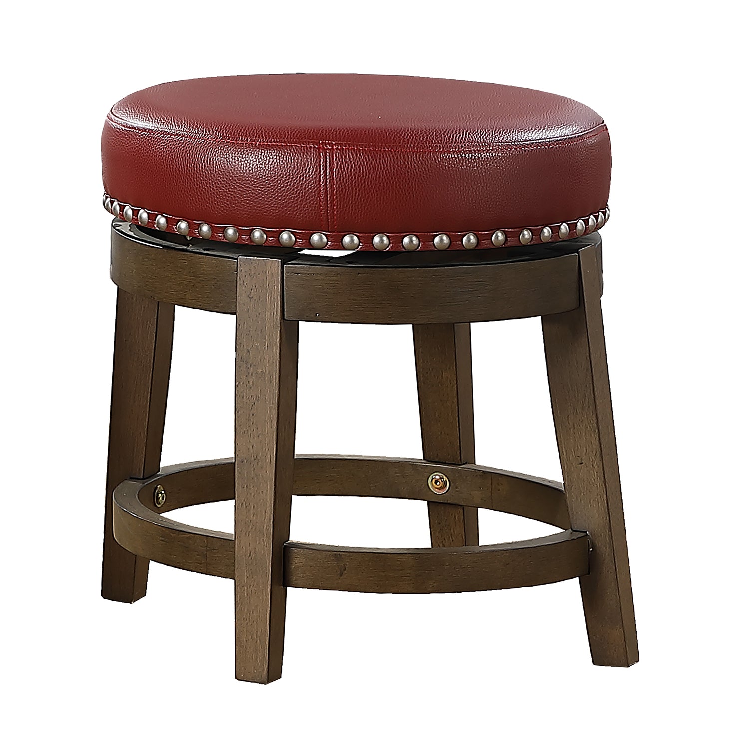 Lexicon Whitby 18 Inch Dining Height Round Swivel Seat Bar Stool, Red (2 Pack)