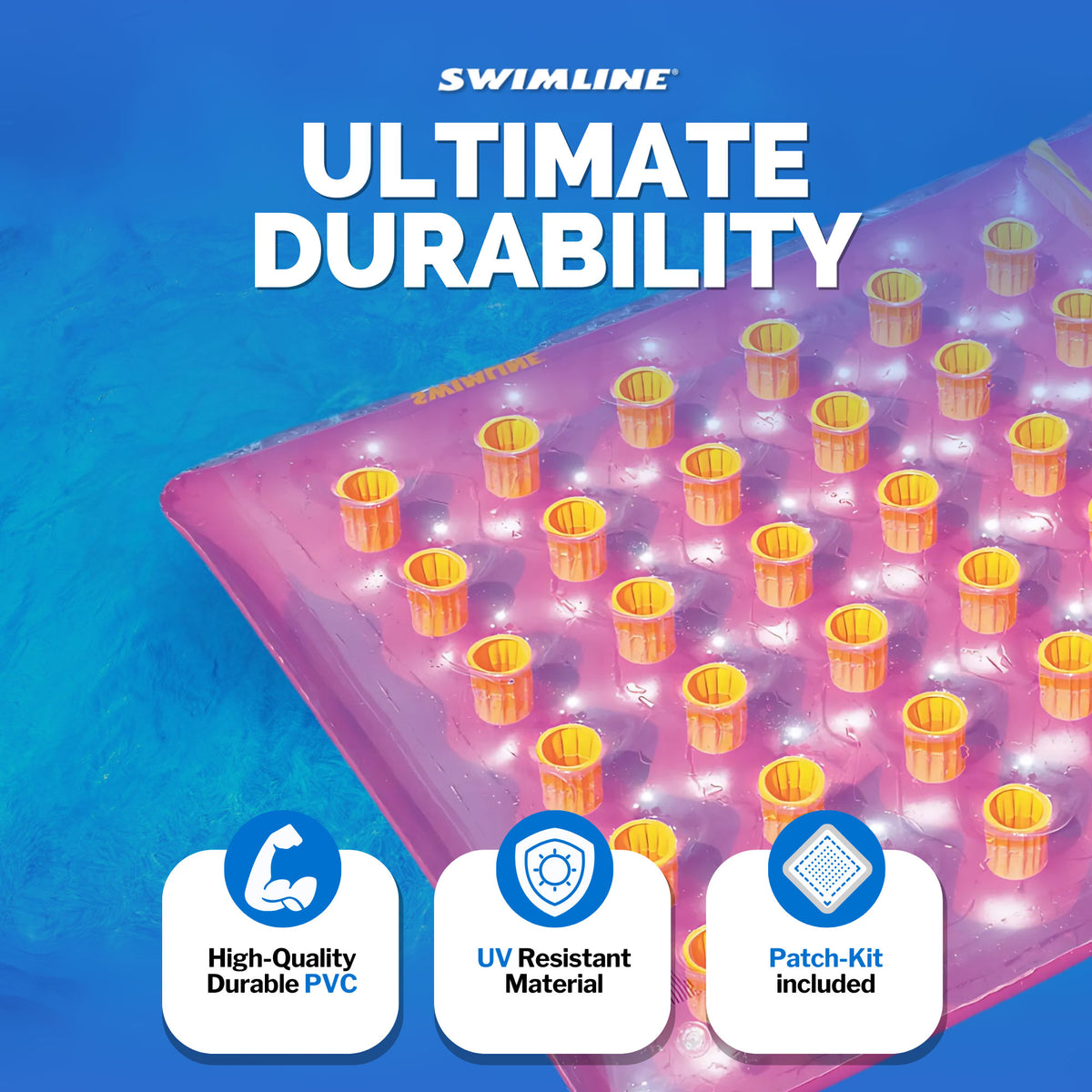 Swimline 9036 2-Person Inflatable Floating Air Mattress Pool Lounger, Purple