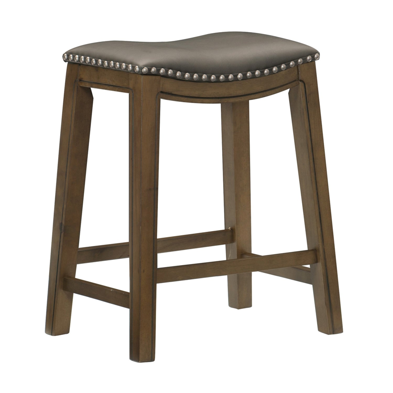 Homelegance 24" Counter Height Wooden Bar Stool Saddle Seat Barstool (Open Box) - VMInnovations