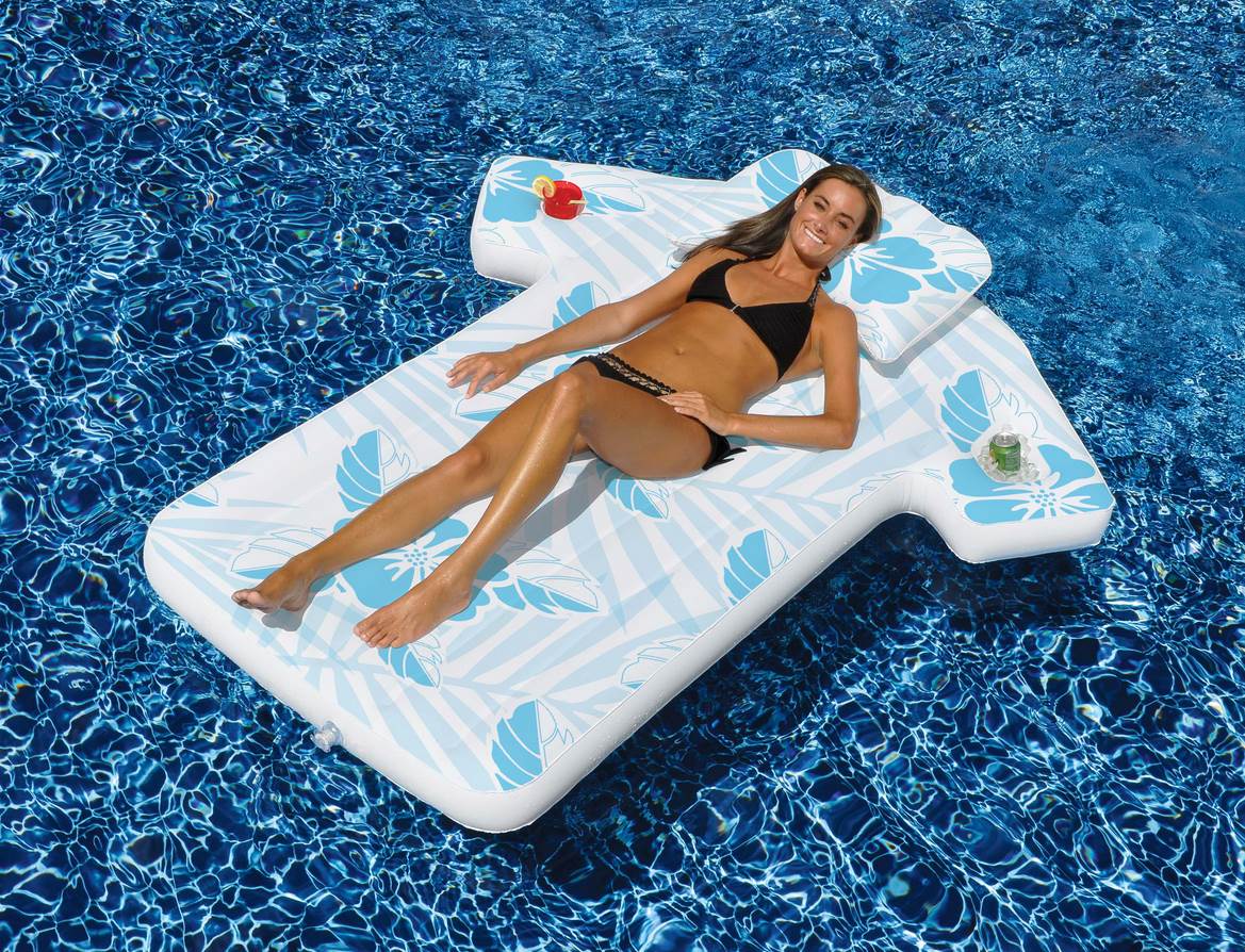 Swimline 90604 Inflatable Swimming Pool Hawaiian Shirt Float Lounger (Open Box)