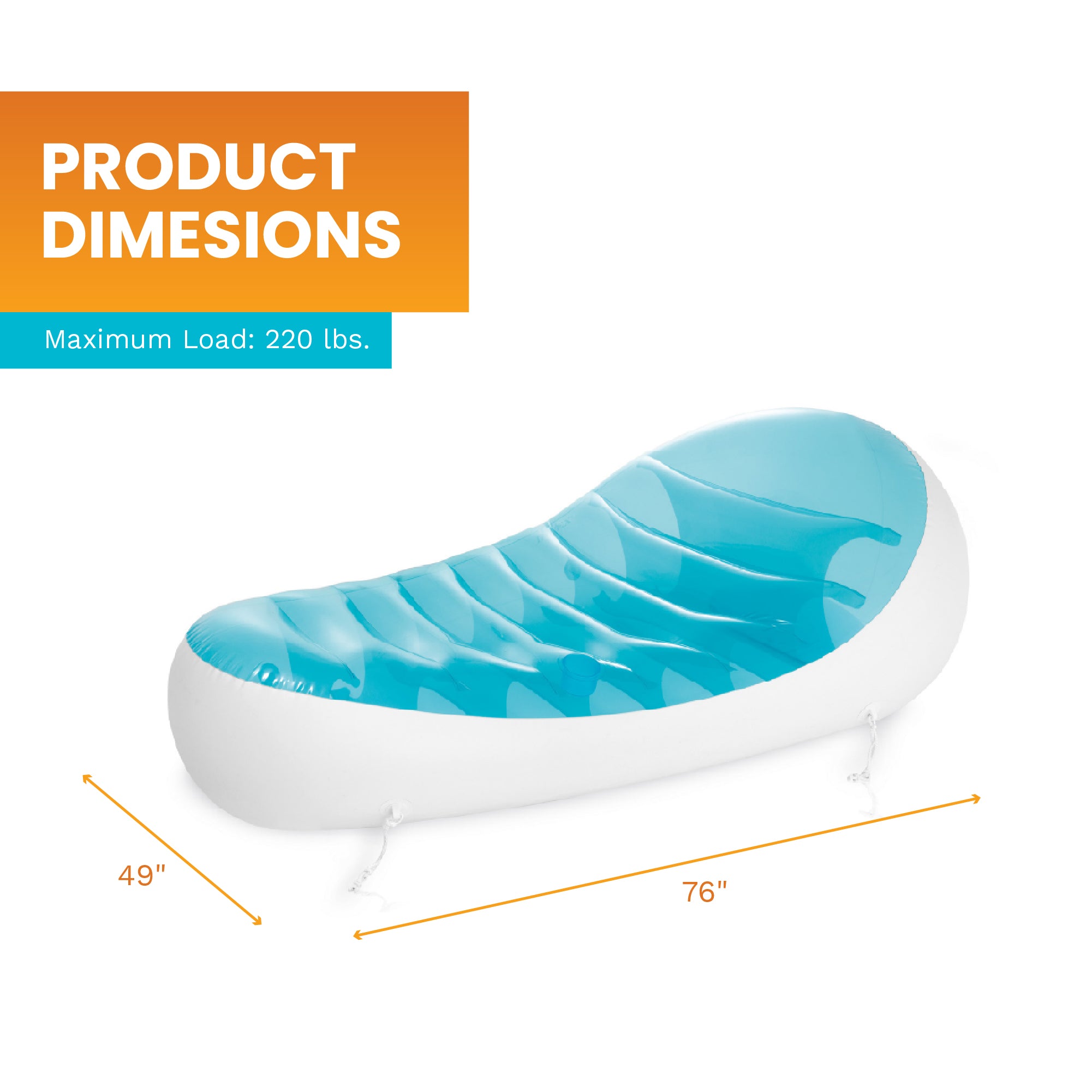 Intex Petal Floating Lounge Chair Pool Float Lounger w/ Cupholder, Blue & White - VMInnovations