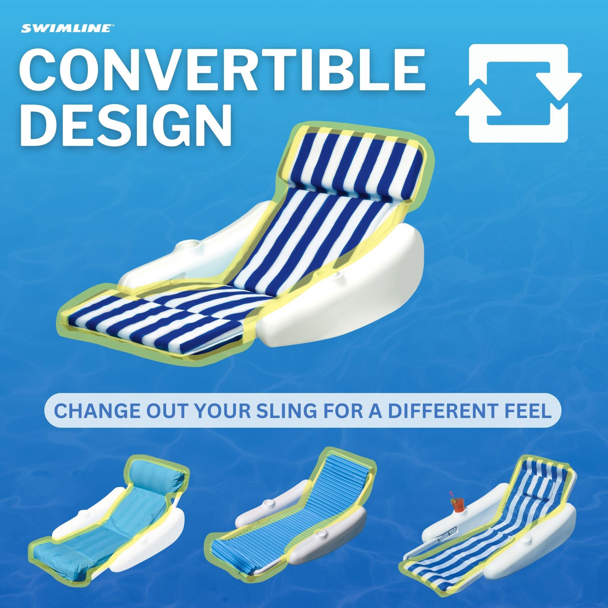 Swimline SunChaser Swimming Pool Padded Floating Luxury Chair Lounger (Used) - VMInnovations