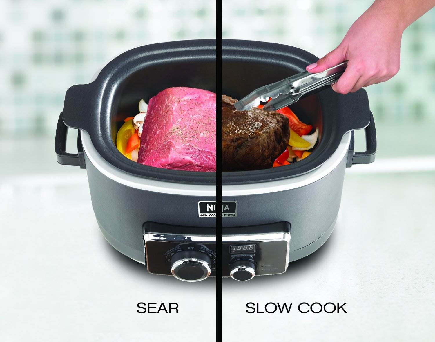 Ninja MC702 Multi Cooker 3-in-1 - 6 Quart 1200W w/ Pans (Dented Sides)