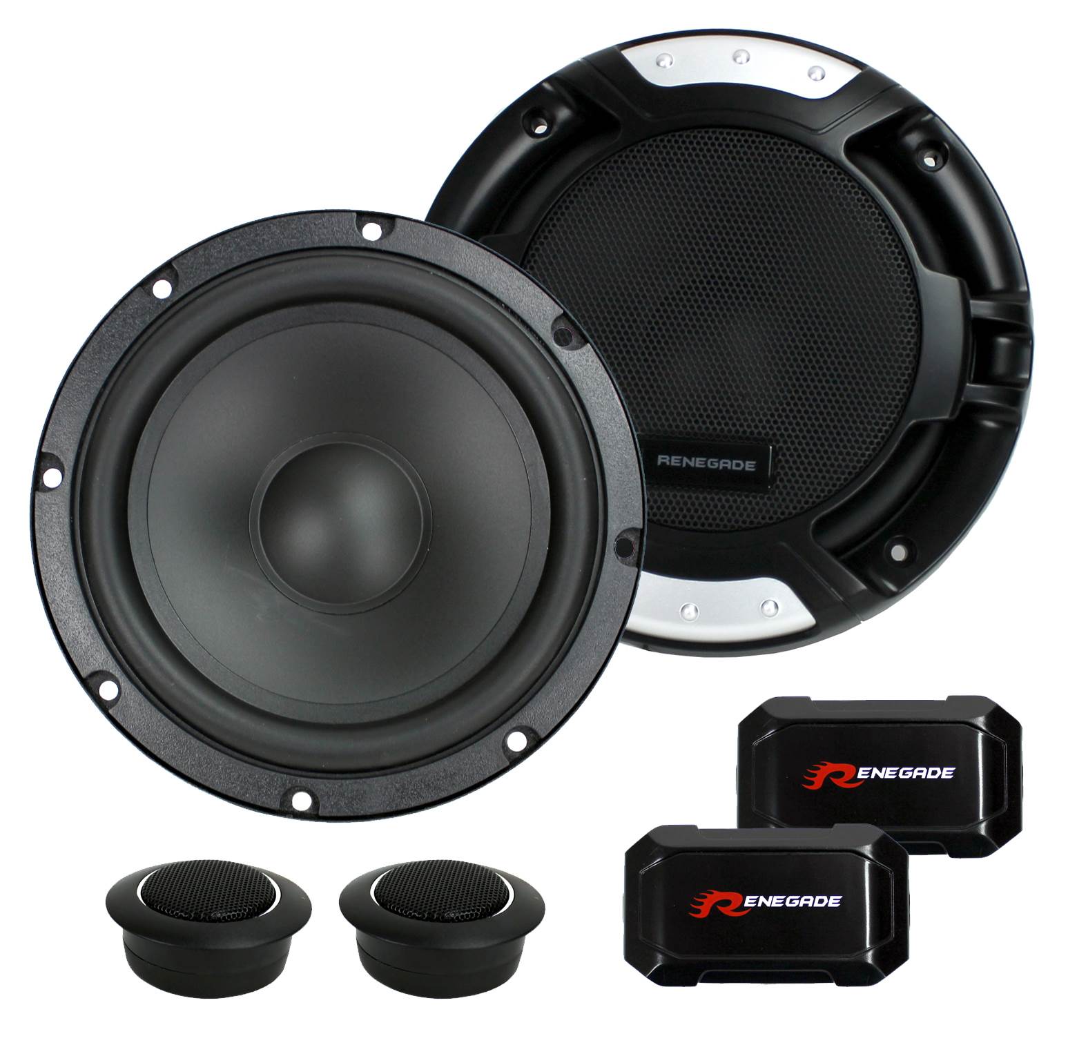 Renegade RX6.2C 6.5" 200W 2 Way Car Components + 2) 6x9" 300W 3-Way Car Speakers