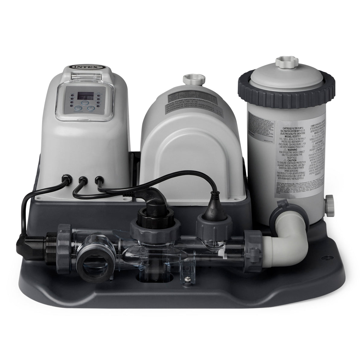 Intex 120V Krystal Clear Saltwater System Pool Chlorinator & Filter Pump (Used)