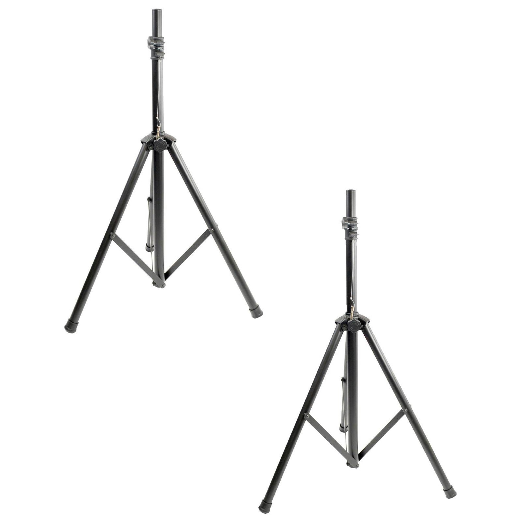PylePro PSTND2 6 ft. Telescoping Tripod Speaker Subwoofer DJ Stand Pole (2 Pack)