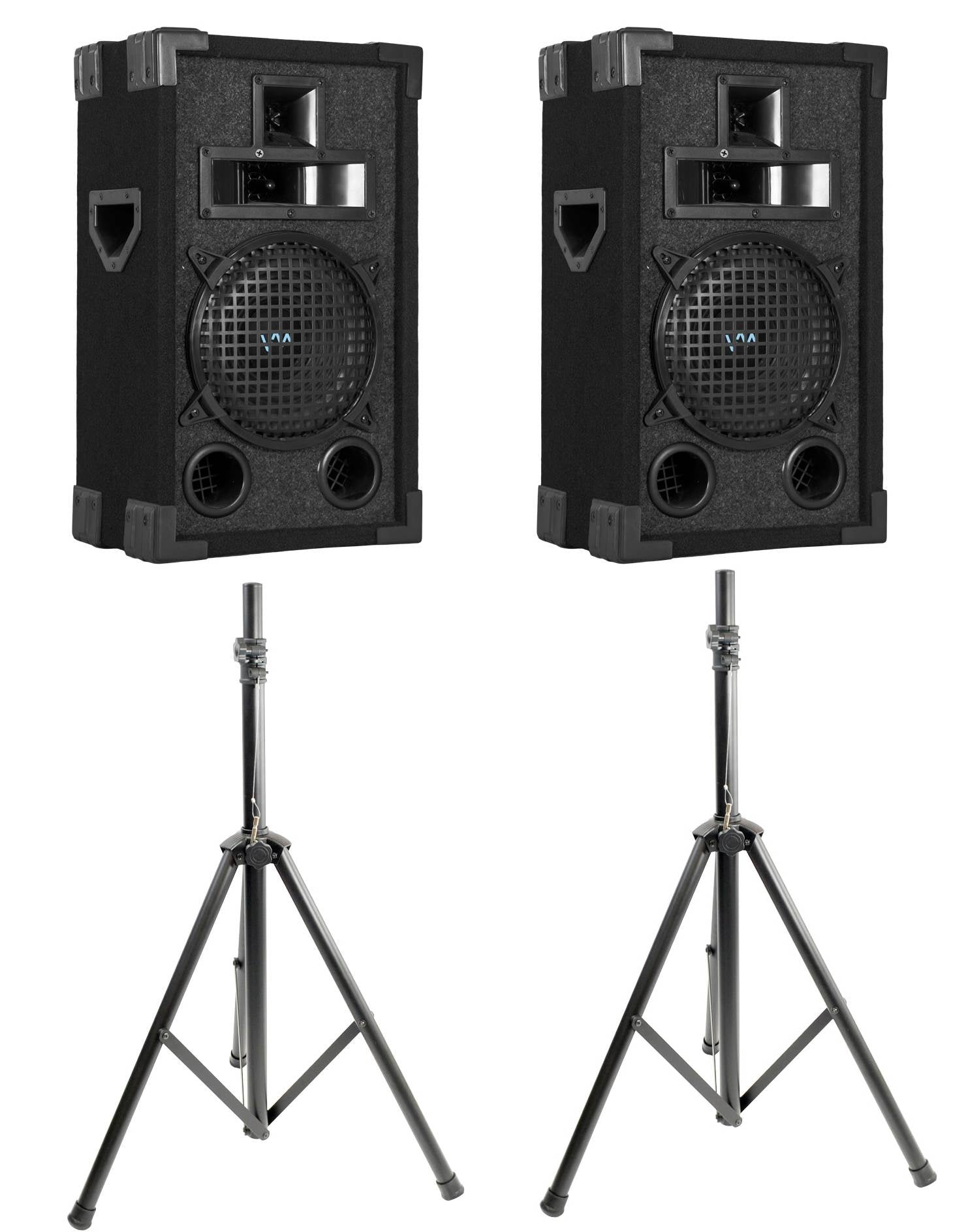 2) New VM Audio VAS38P 8" 800 Watt 3 Way DJ Passive Loud PA Speaker System Pair