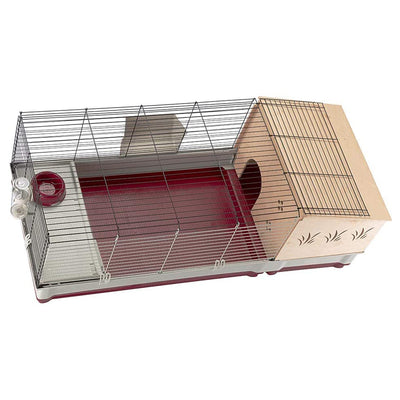 Ferplast Krolik 140 Plus Extra Large Indoor Metal Pet Rabbit Cage w/ Wood Hutch