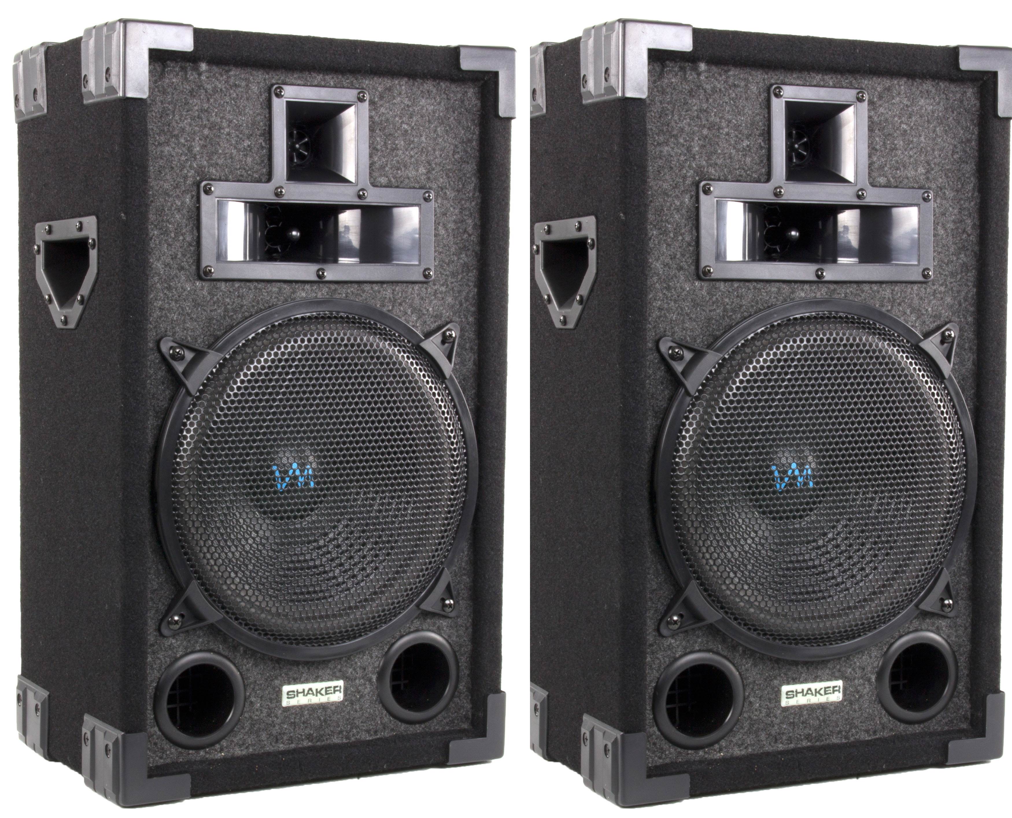 NEW VM Audio VAS310P 1200 Watt 3-Way 10" DJ Passive Loud Speakers + Tripod Stand