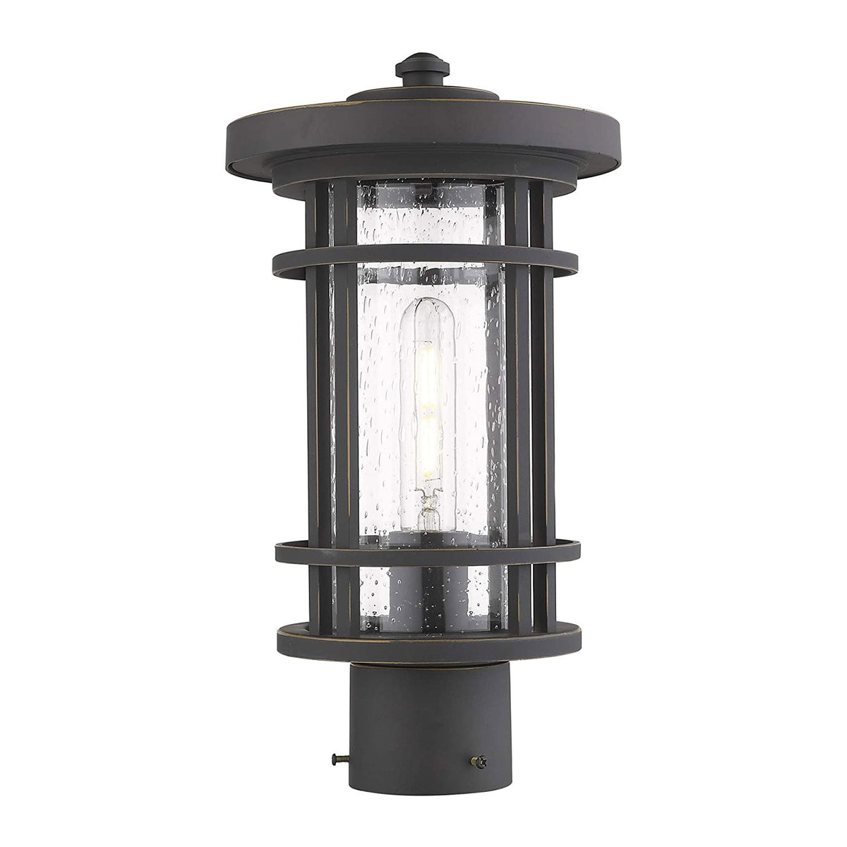 Z-Lite 570PHM-533PM-ORB Jordan 17-Inch Modern Outdoor Metal Post Light, Bronze