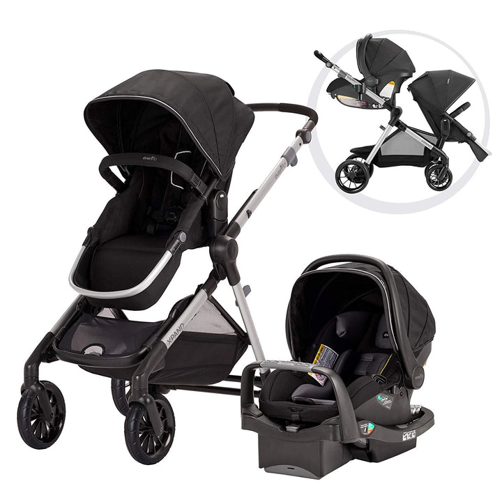 Evenflo Pivot Xpand Baby Stroller & SafeMax Infant Car Seat Travel System, Black - VMInnovations
