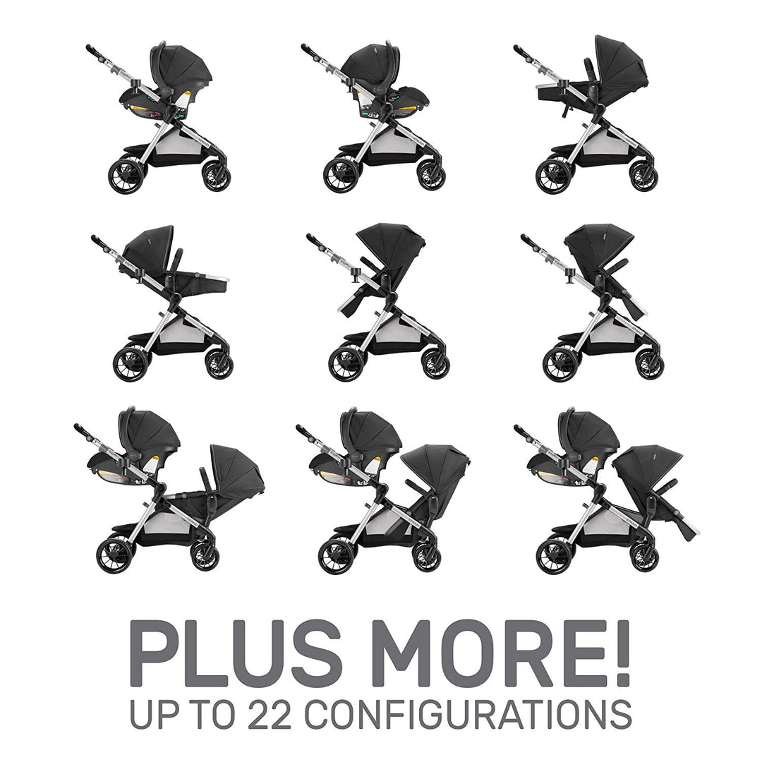 Evenflo Pivot Xpand Baby Stroller & SafeMax Infant Car Seat Travel System, Black - VMInnovations