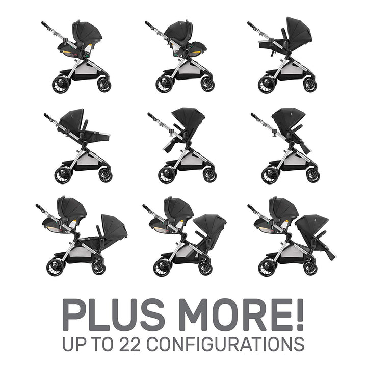 Evenflo Pivot Xpand Baby Stroller & SafeMax Infant Car Seat Travel System, Black - VMInnovations