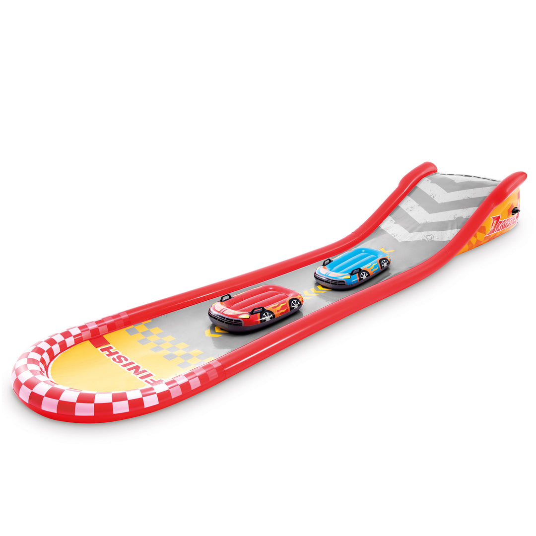 Intex 57167EP 221 Inch Racing Fun Water Slide with 2 Surf Riders (Open Box) - VMInnovations