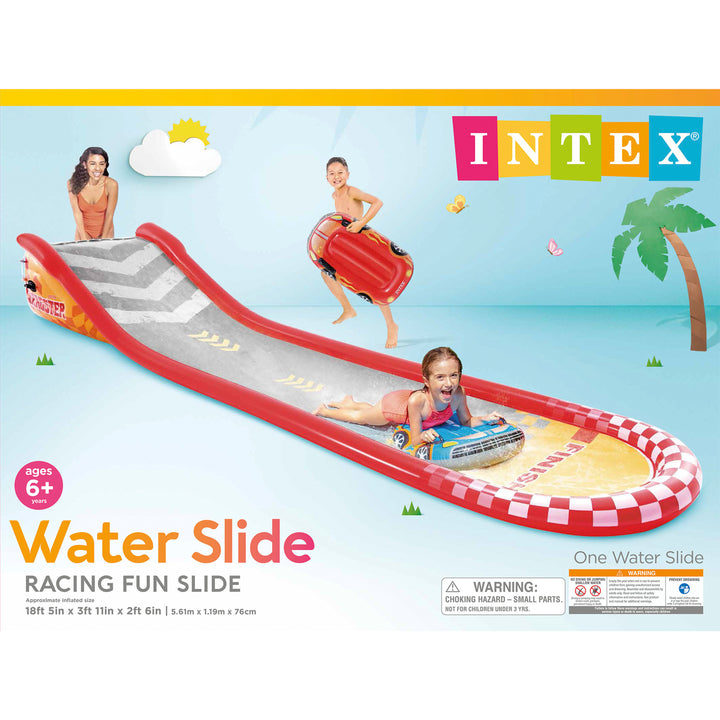 Intex 57167EP 221 Inch Racing Fun Water Slide with 2 Surf Riders (Open Box) - VMInnovations