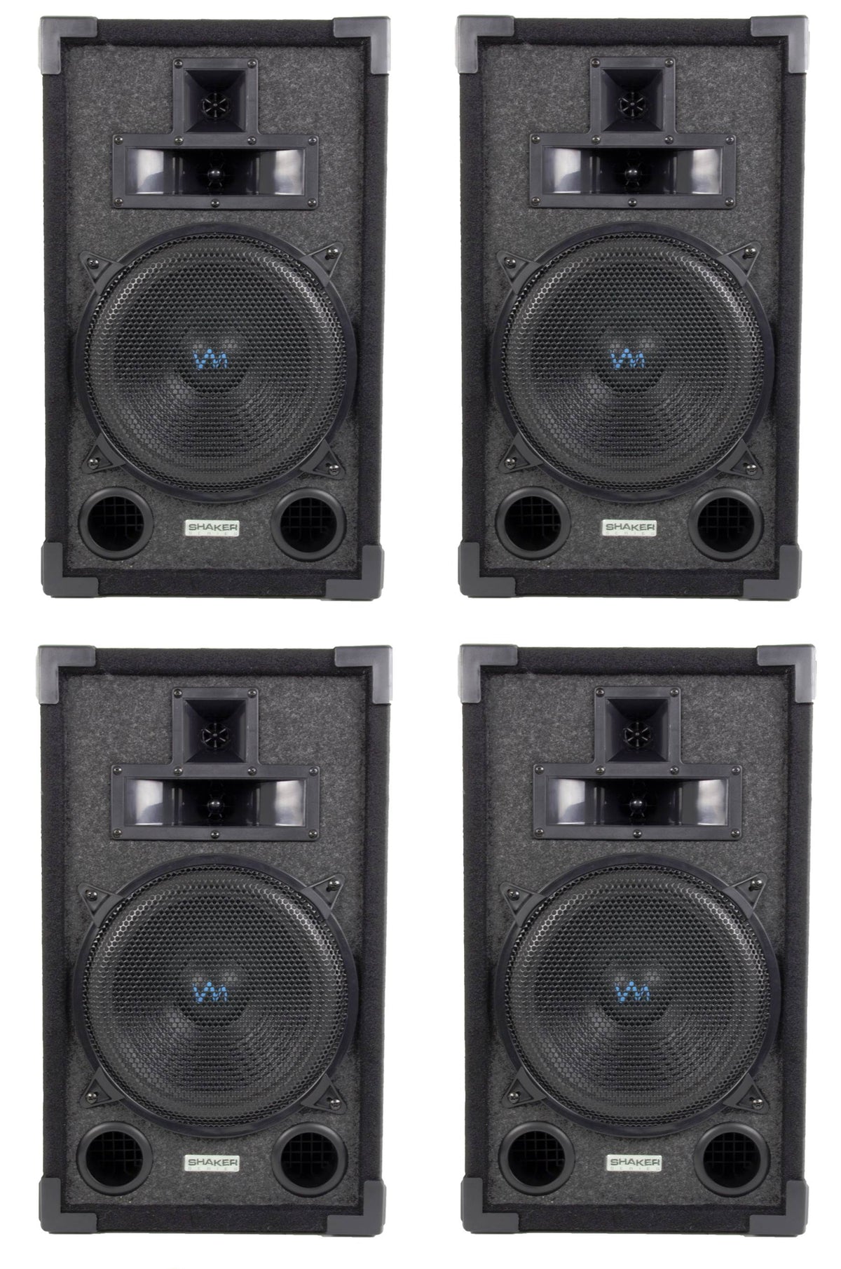 4) New VM Audio VAS38P 8" 800 Watt 3 Way DJ Passive Loud PA Speaker System Pair
