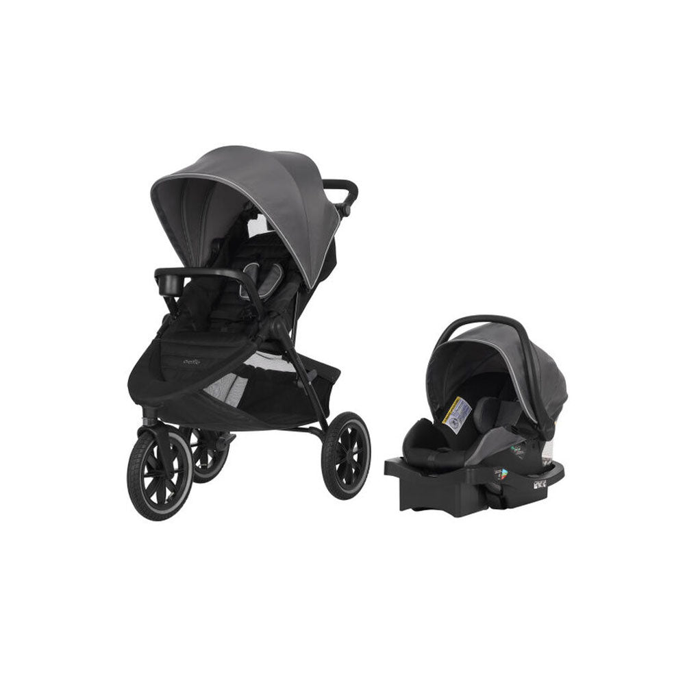 Evenflo Folio3 Stroller System w/ LiteMax Seat, Gray and 2 SafeMax Bases, Black