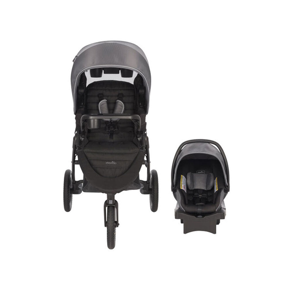 Evenflo Folio3 Stroller System w/ LiteMax Seat, Gray and 2 SafeMax Bases, Black