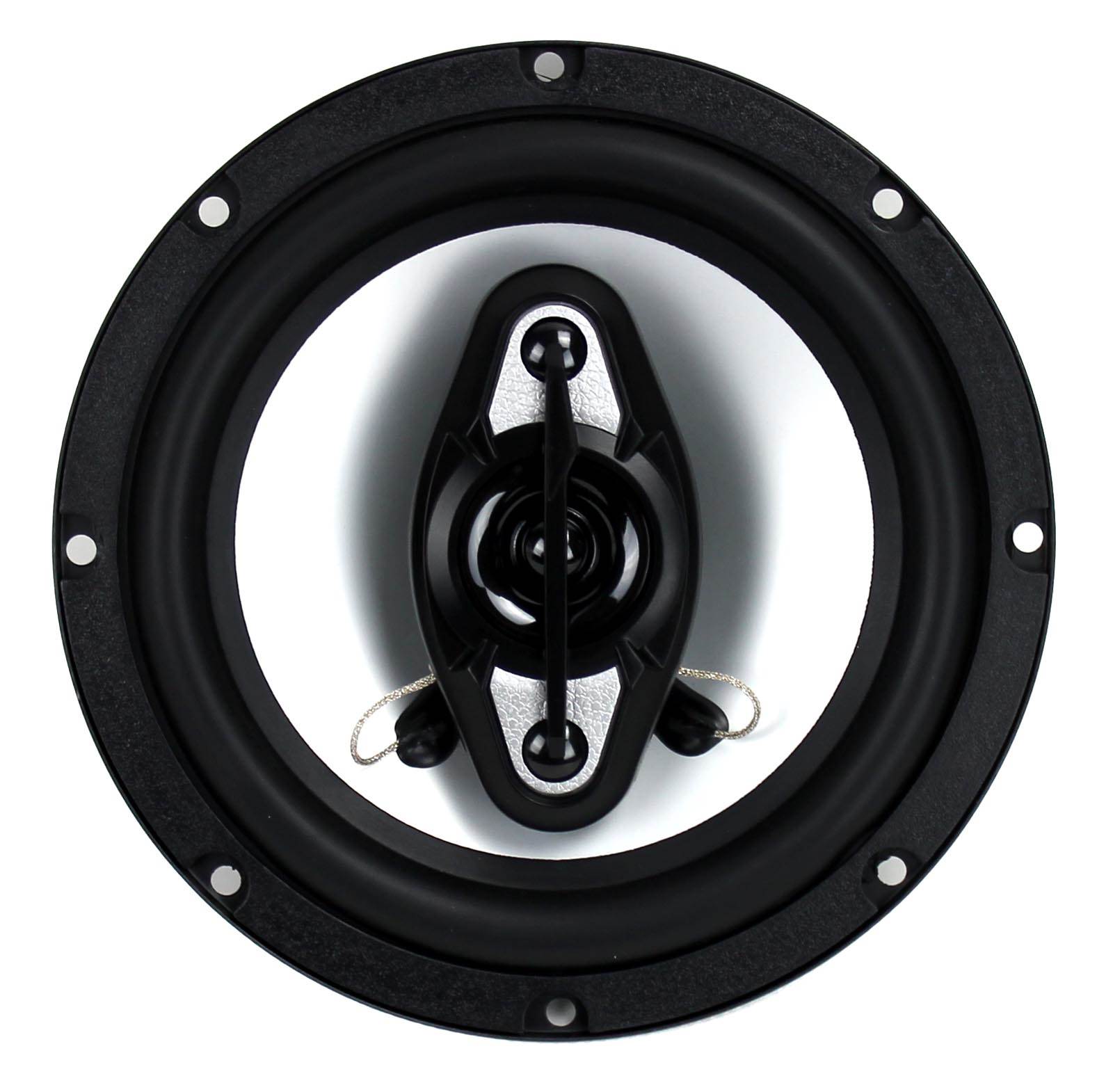 4) NEW BOSS NX654 6.5" 800W 4-Way Car Audio Coaxial Speakers + 4 Channel Amp