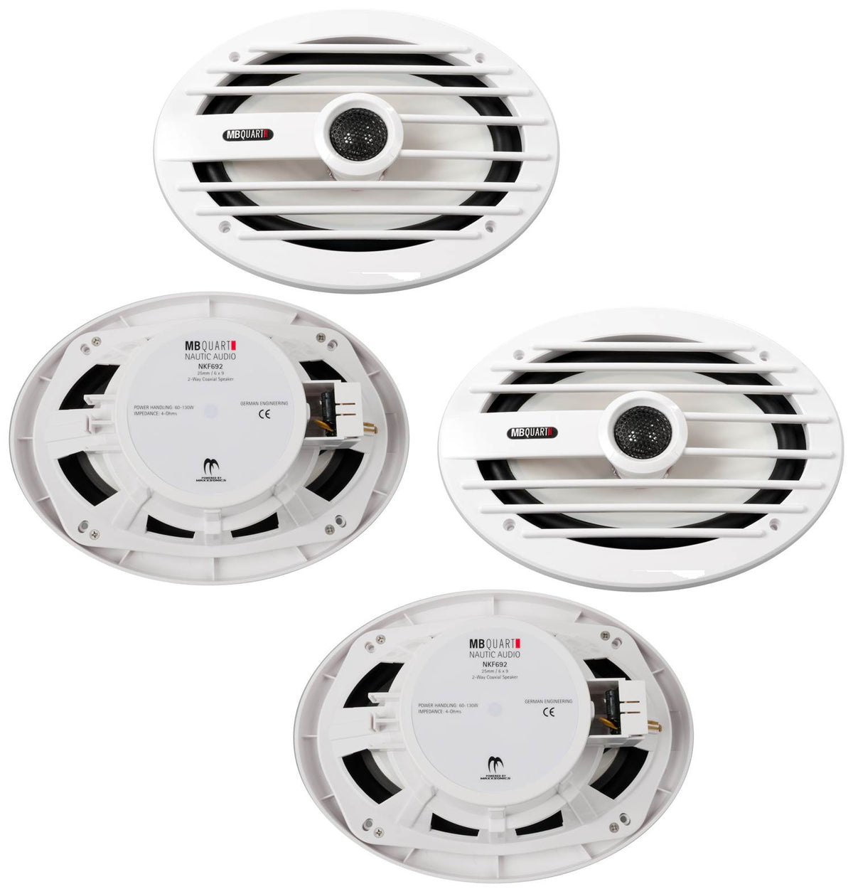 4) New MB QUART NKF-692 6x9" 260 Watt 2-Way Marine/Boat Audio Speakers Stereo
