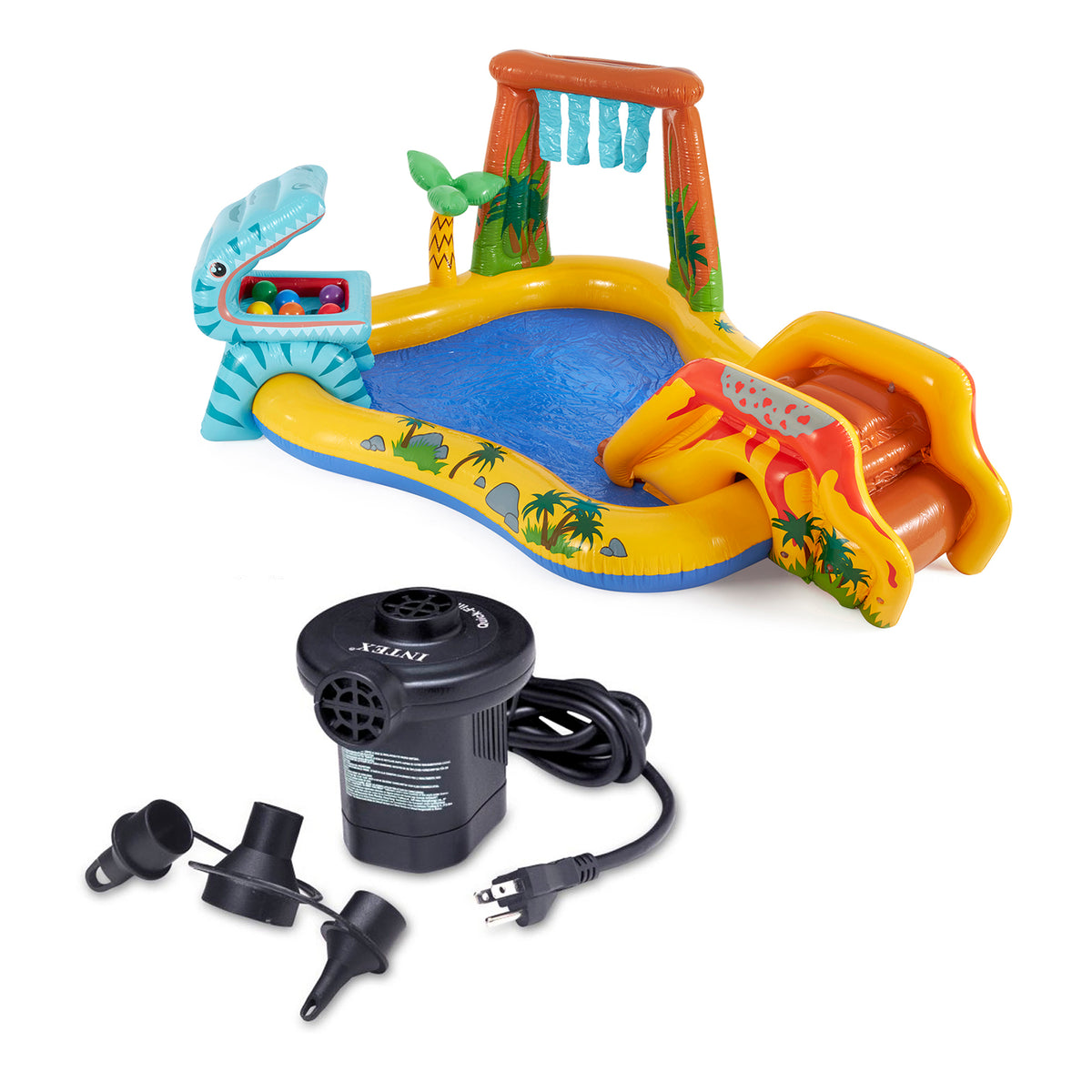 Intex 95in x 75in x 43in Dinosaur Play Center Kids Swimming Pool + Air Pump