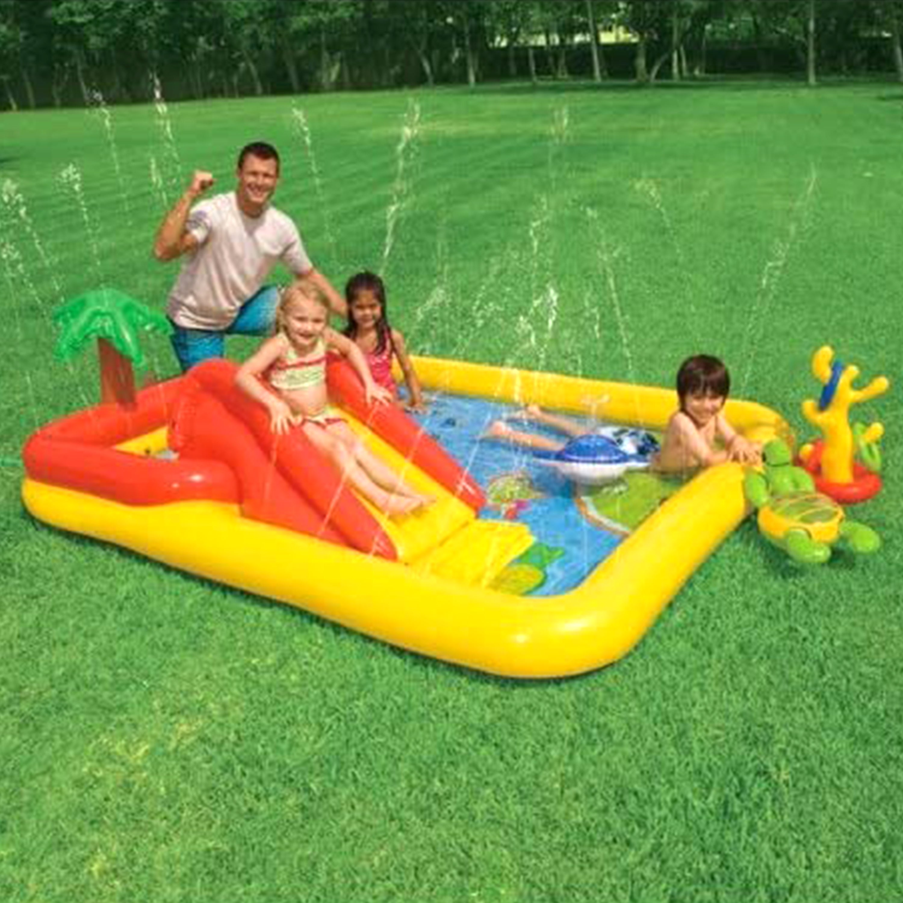 Intex 100 x 77 x 31 Inch Inflatable Play Center Swimming Pool + Games (2 Pack)