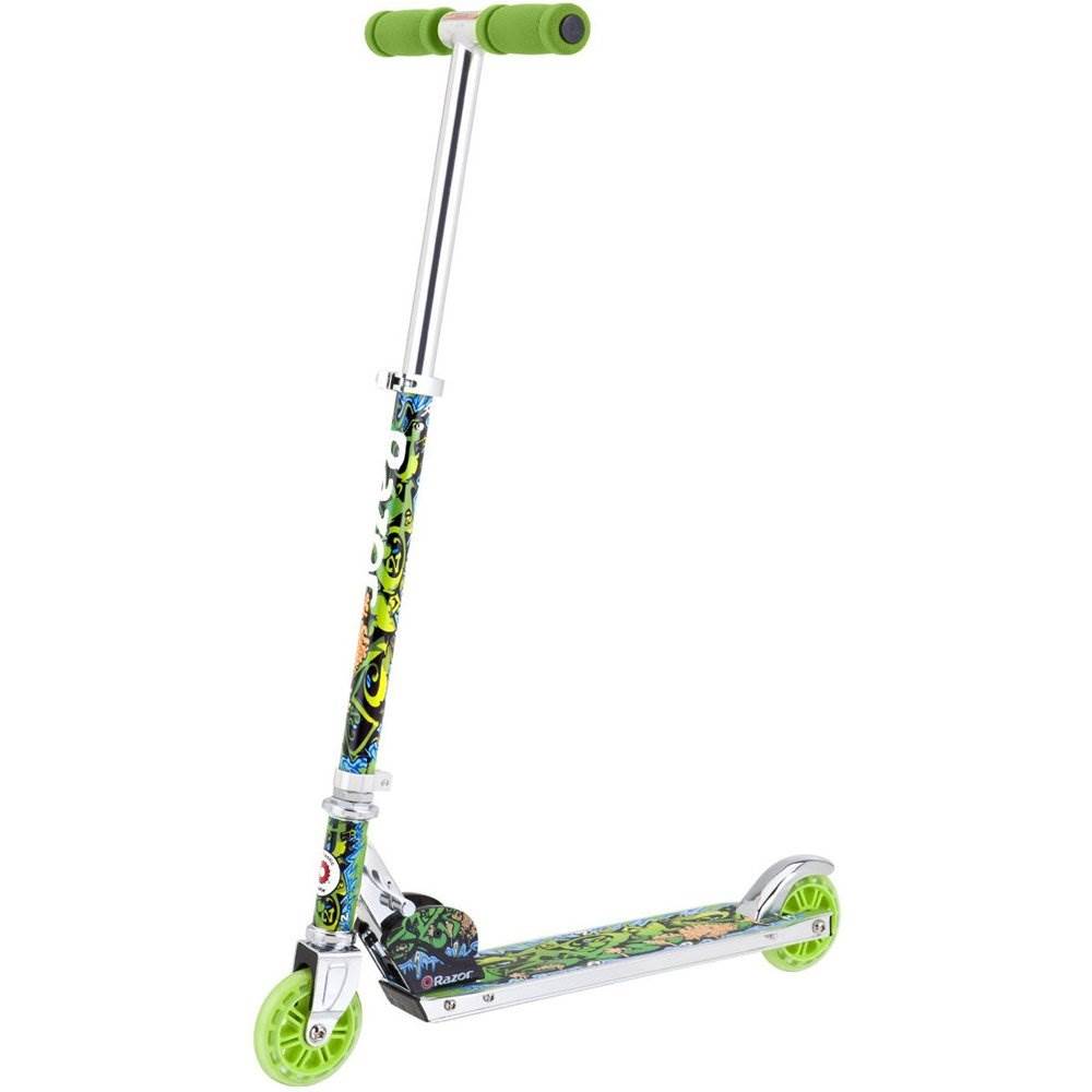Razor Wild Style Kids Folding Push Kick Scooter - Green | 13010032 (Open Box)