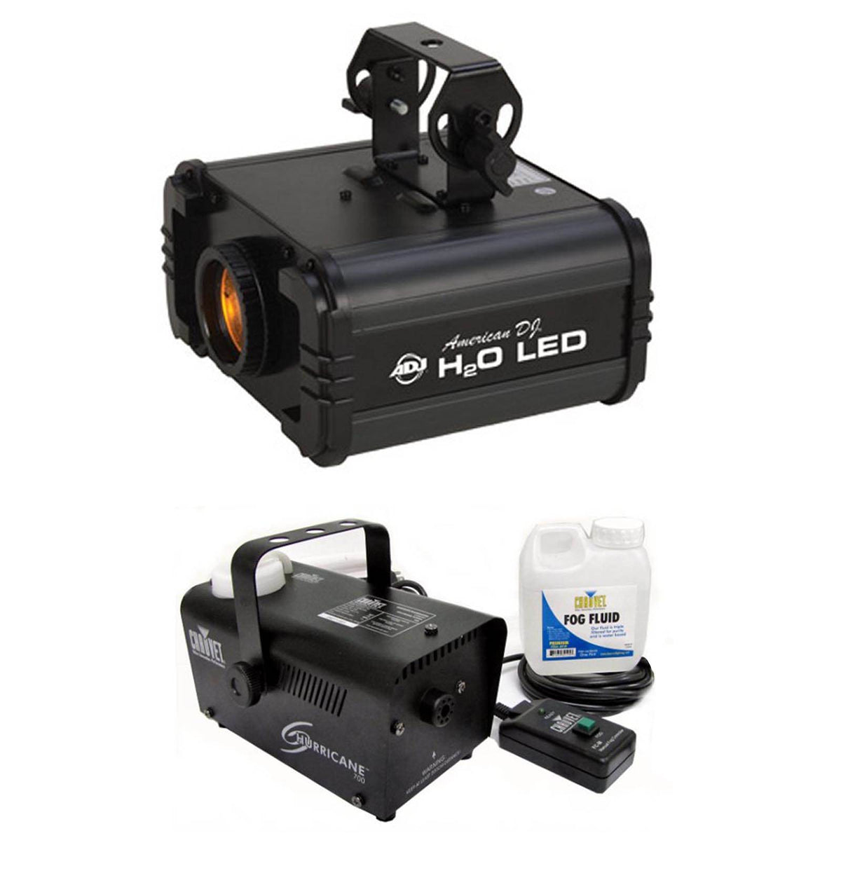 NEW AMERICAN DJ H2O IR LED Water Flowing Light Effect + Chauvet H700 Fog Machine