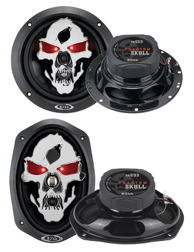 2) Boss SK653 6.5" 350W + 2) SK693 6x9" 600W 3-Way Car Speakers + R1004 400W Amp