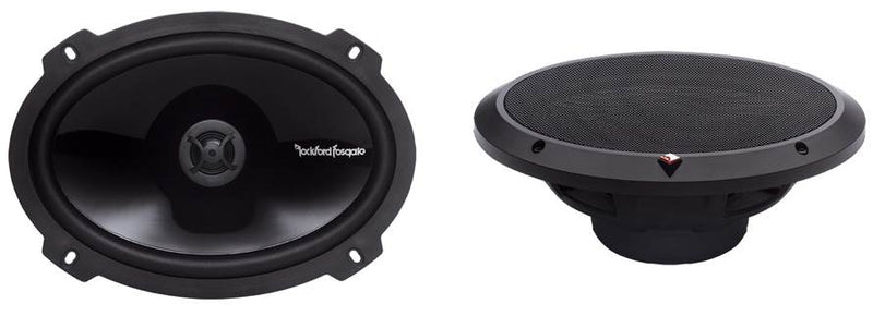 2) Rockford Fosgate P1650 6.5" 110W + 2) 6x9" 150W 2-Way Car Speakers + 400W Amp