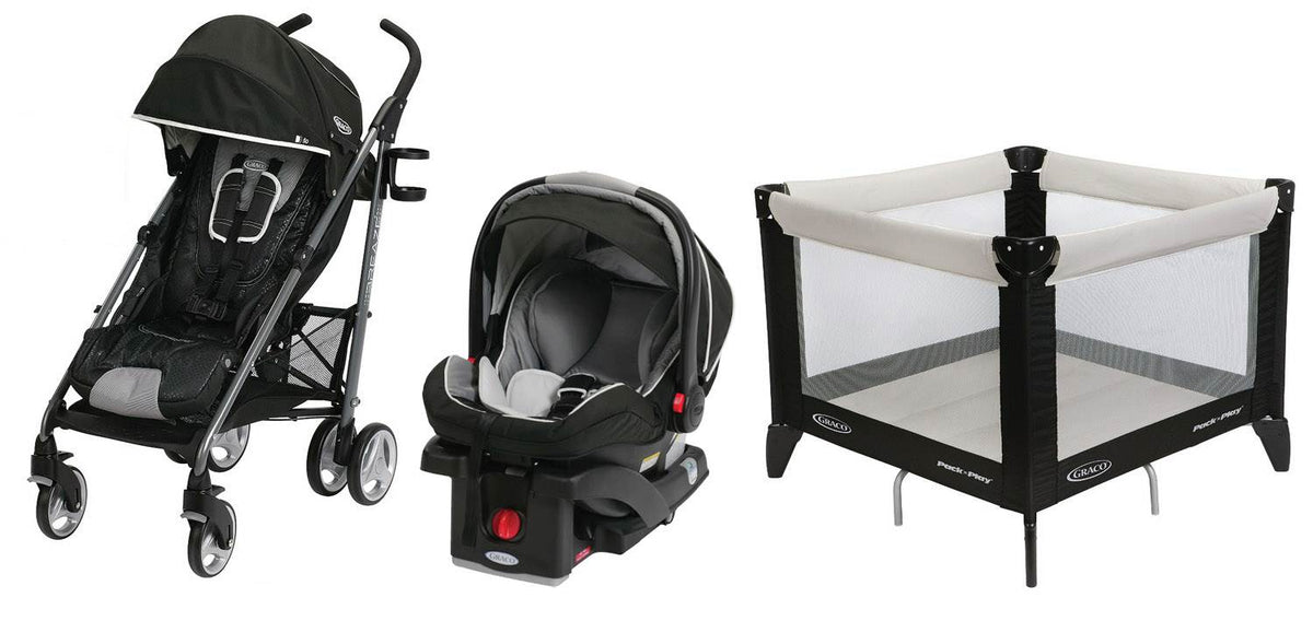 Graco SnugRide Click Connect 35 LX Car Seat, Folding Stroller & Crib - Harris