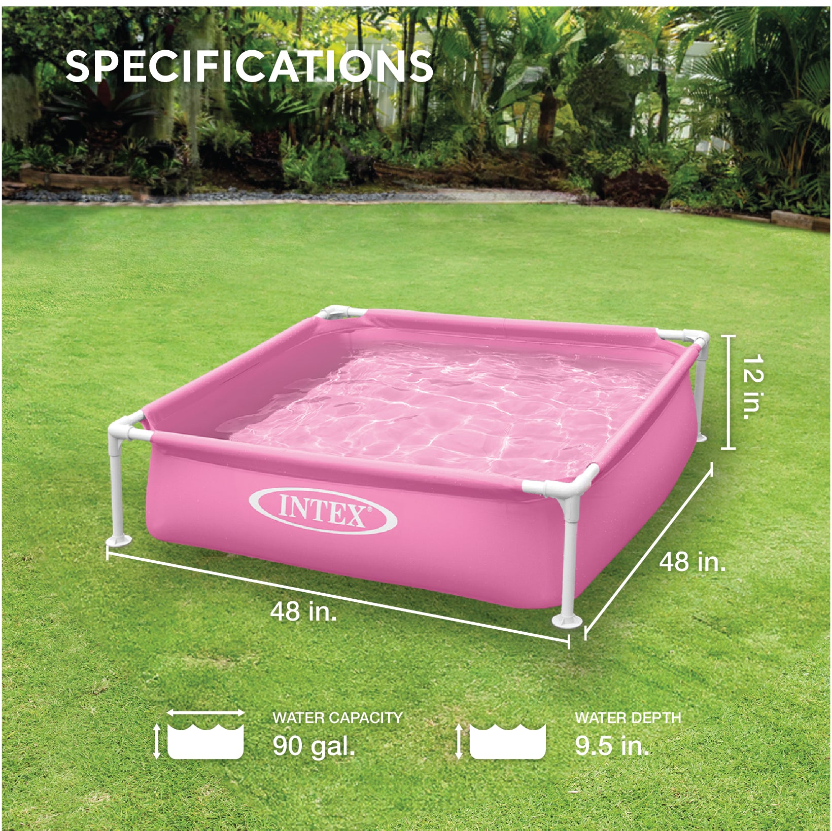 Mini Frame Kids 48x48x12 Inch Beginner Kiddie Swimming Pool, Color Varies (Used) - VMInnovations