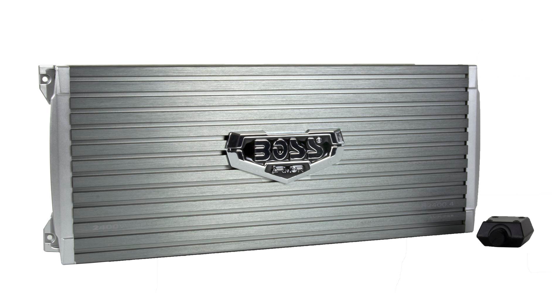 Boss AR2400.4 2400W 4-Ch Car Amp + Remote+ 2.0 Farad Capacitor + 4 Gauge Amp Kit