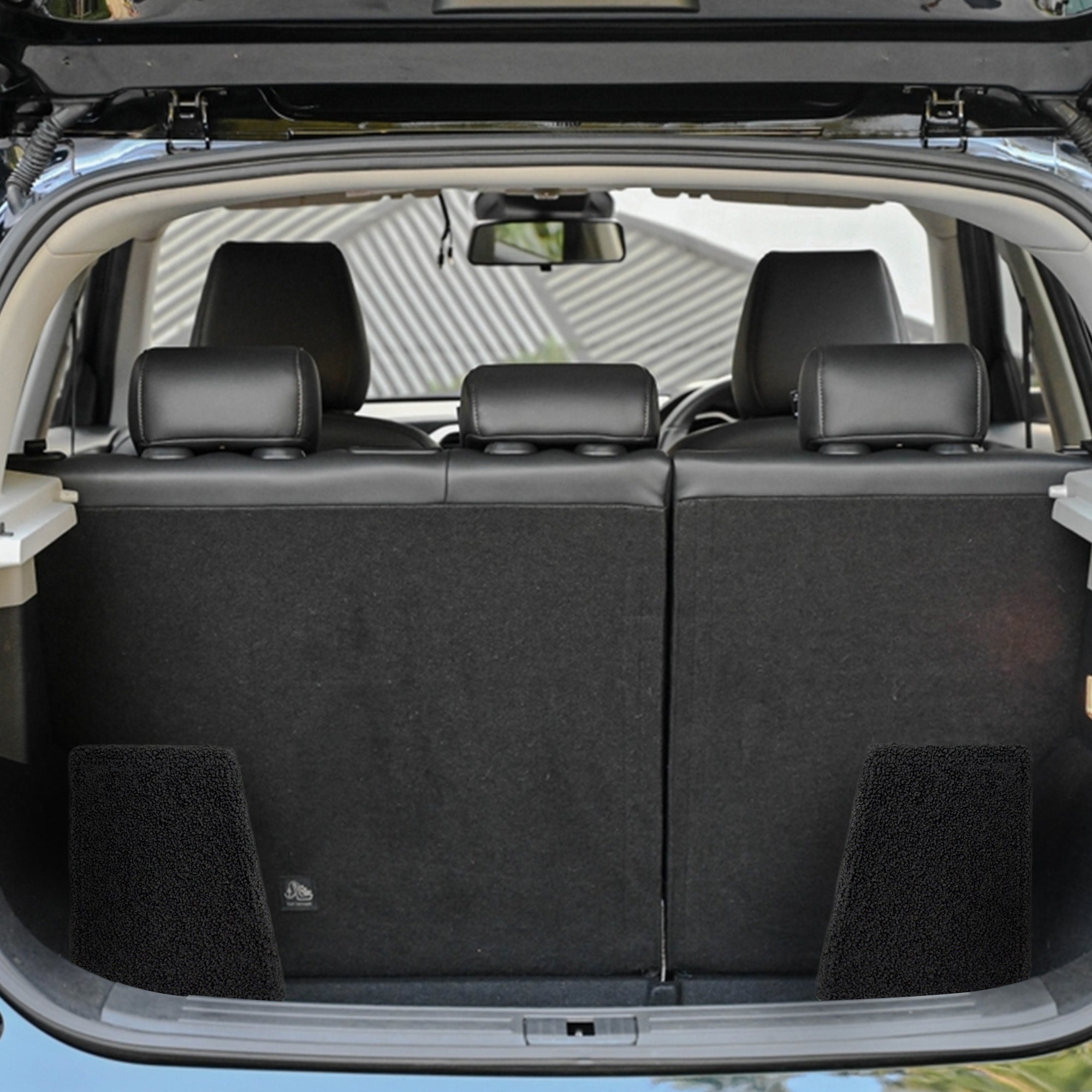 Q-POWER Q-Bomb 6x9" Car Wedge Speaker Boxes with Bedliner Spray, Pair (Open Box) - VMInnovations