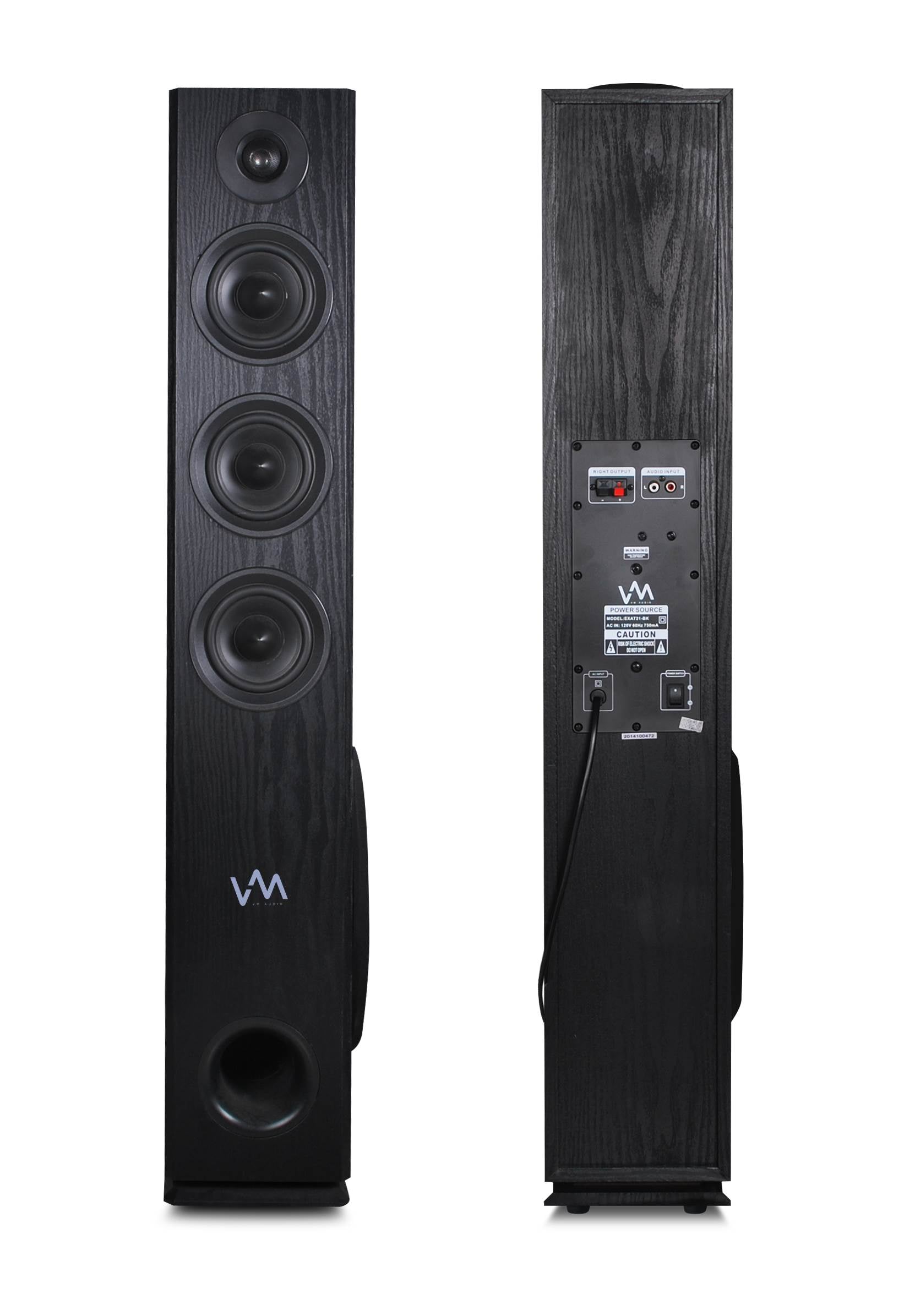 VM Audio EXAT31 Floorstanding Powered Bluetooth Tower Speakers Pair (Open Box)