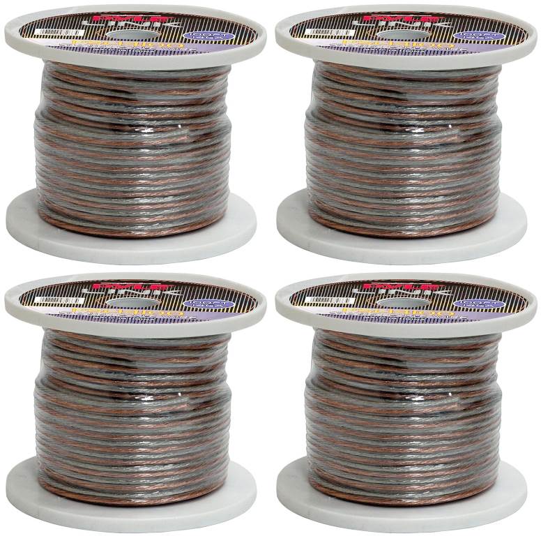 4) New Pyle PSC14100 100 ft. 14 Gauge Spool Audio Speaker Zip Wire