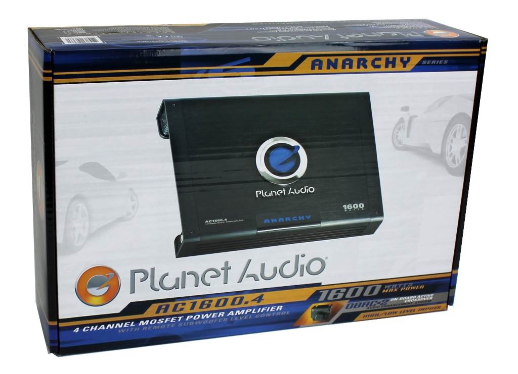 Planet Audio AC1600.4 1600W 4-Ch Car Amplifier + 2.0 Farad Cap + 4 Ga Amp Kit
