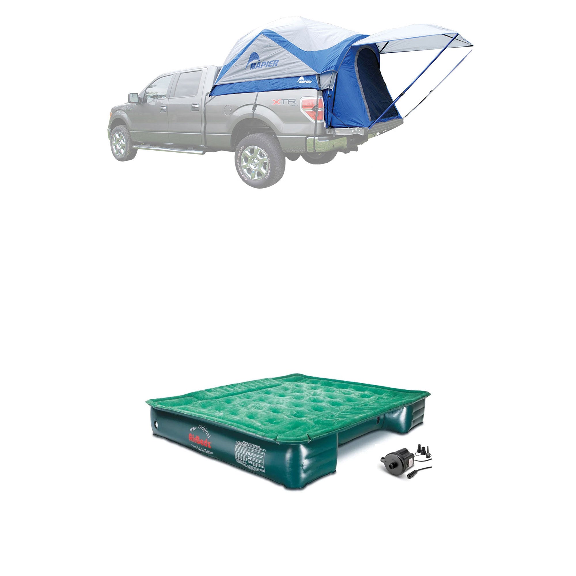 Napier Sportz Full Size Truck Tent w/ GrayAirBedz Lite Inflatable Air Mattress