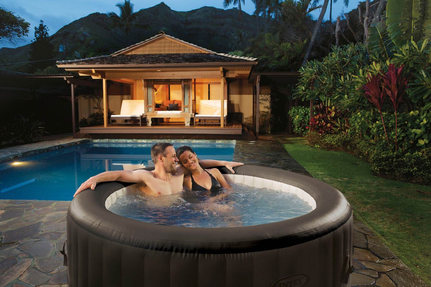 Intex Pure Spa 4-Person Inflatable Heated Jet Massage Hot Tub 28423E - Open Box