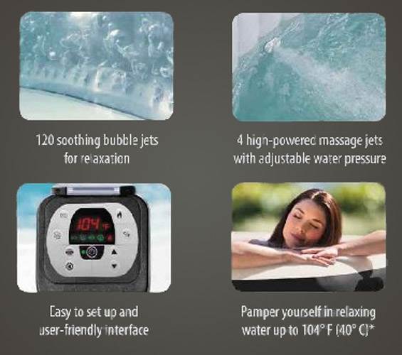 Intex Pure Spa 4-Person Portable Jet Deluxe Massage Hot Tub | 28443E - Open Box