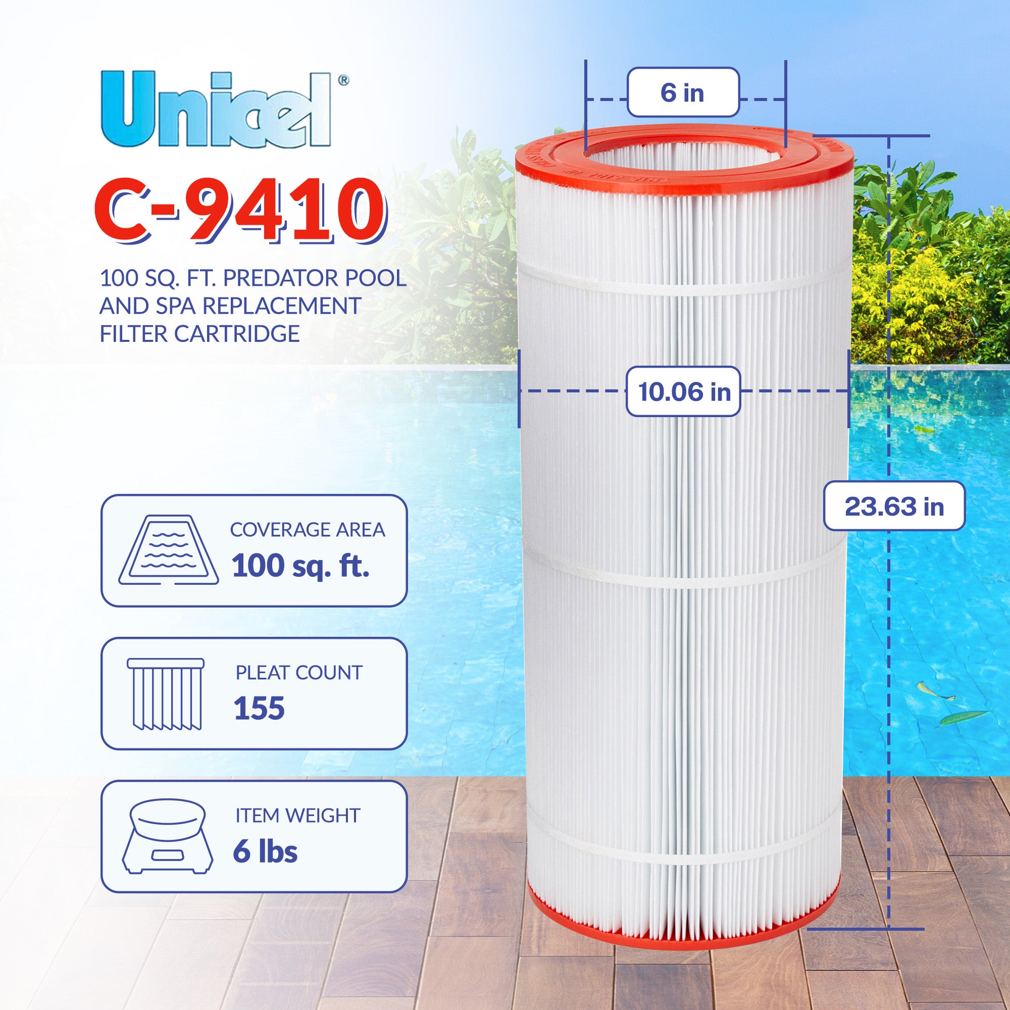 Unicel 100 Sq. Ft. Predator Pool and Spa Replacement Filter Cartridge (Used) - VMInnovations