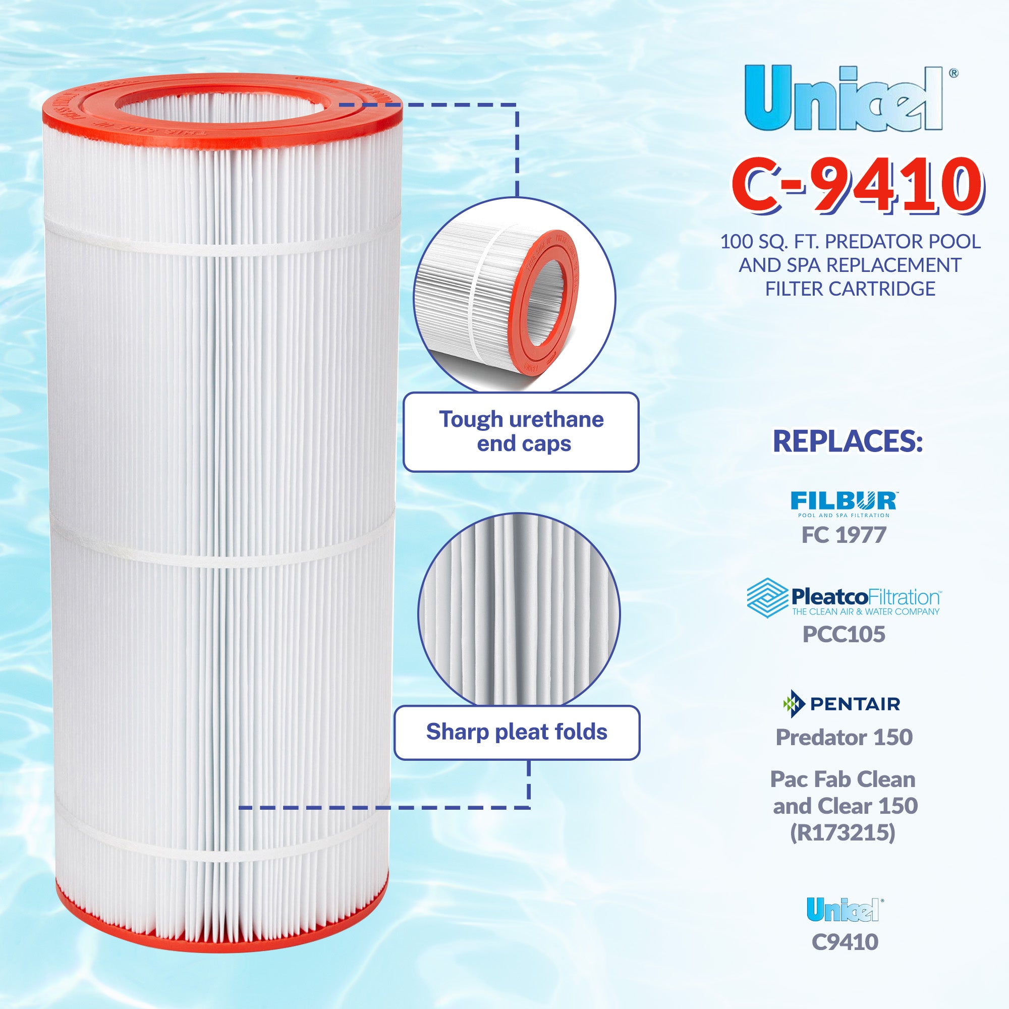 Unicel 100 Sq. Ft. Predator Pool and Spa Replacement Filter Cartridge (Used) - VMInnovations