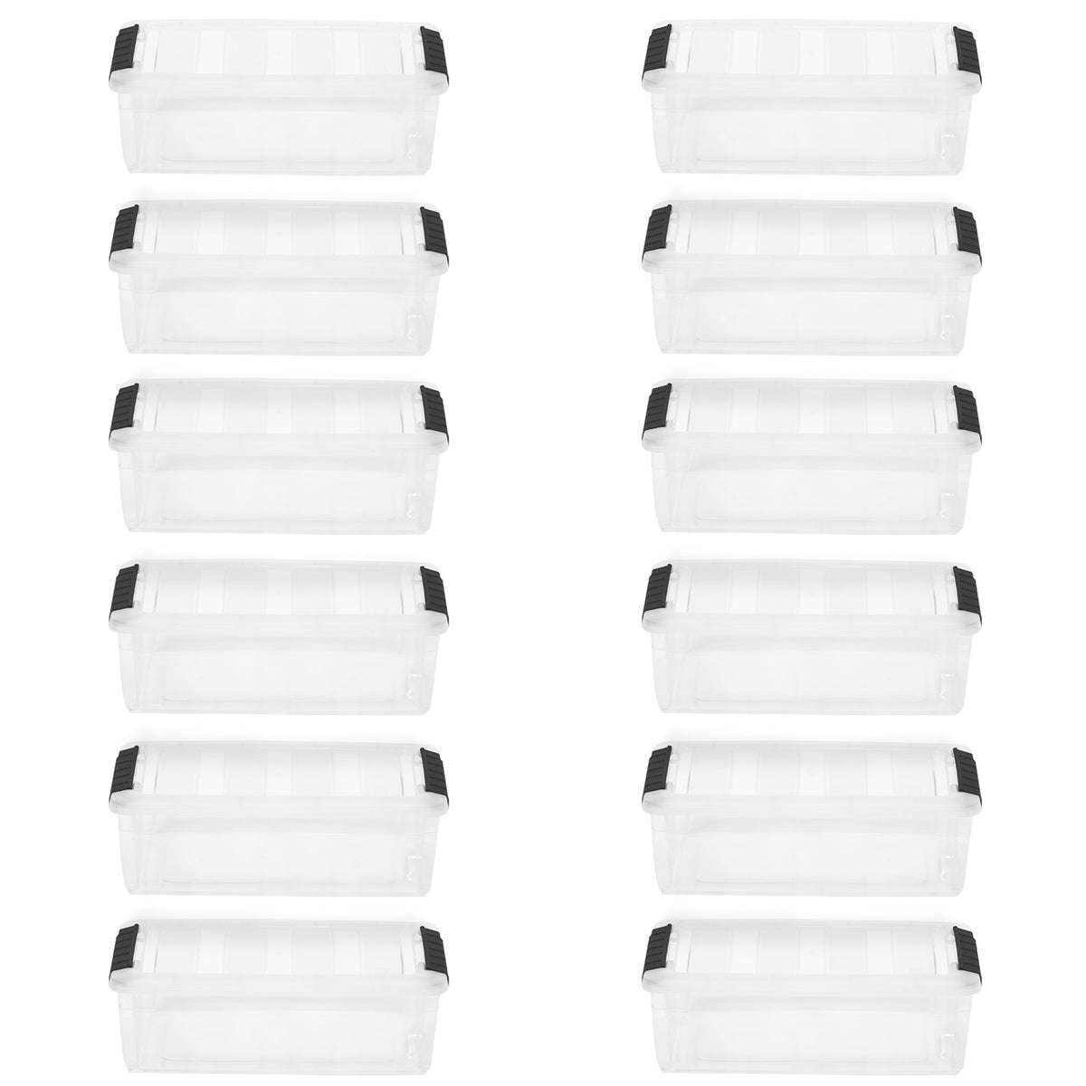 IRIS USA 5.7 Quart Nesting Latching Storage Container, Set of 12 (Open Box)