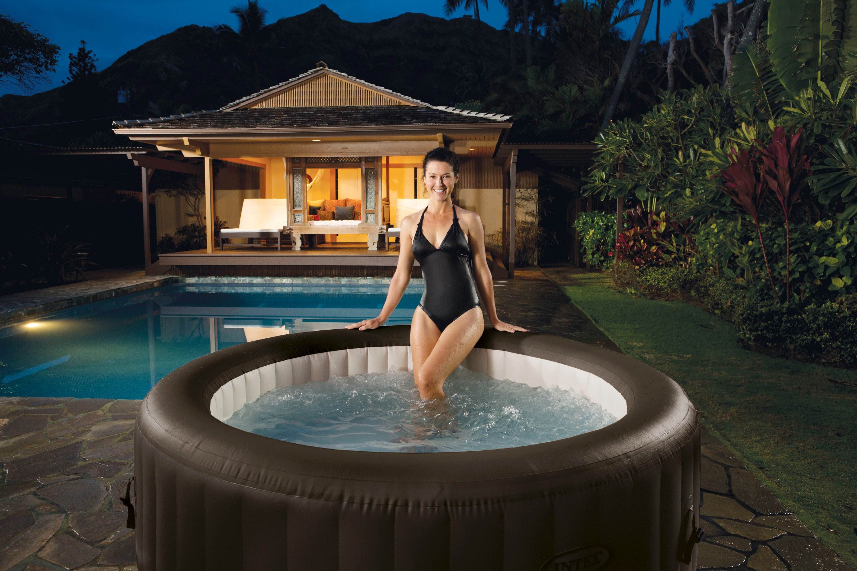 Intex Pure Spa 4-Person Inflatable Portable Jet Massage Heated Hot Tub | 28421E