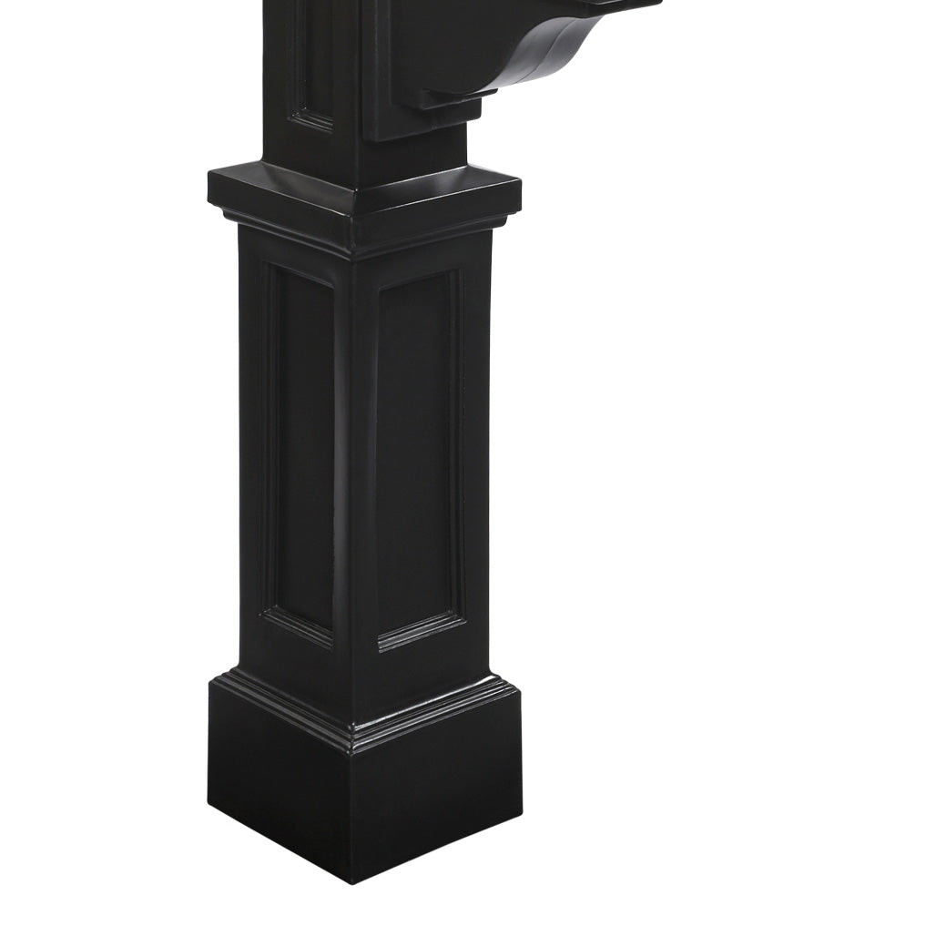Mayne Outdoor 5810 Dover Plastic Mailbox Post Pole Mount w/ Paper Holder, Black